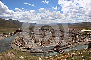 Around the Yarchen Gar Yaqen Orgyan Temple in Amdo Tibet, Chin