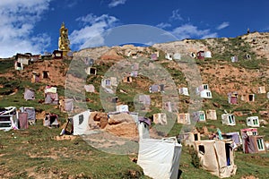 Around the Yarchen Gar Yaqen Orgyan Temple in Amdo Tibet, Chin