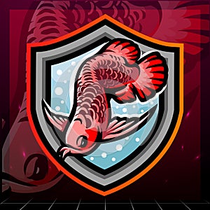 Arowana fish mascot. esport logo design