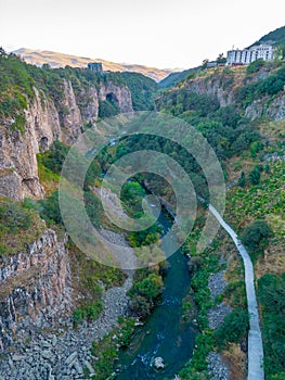 Arpa river passing by Armenian town Jermuk