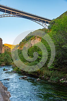 Arpa river passing by Armenian town Jermuk photo