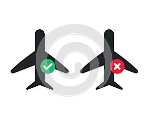 Arplane checkmark icon. Illustration vector