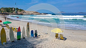 Arpoador beach famous surf point of Rio de Janeiro Brazil