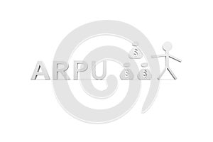ARPU concept white background 3d