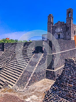 Arqueological zone of Tlatelolco in Mexico