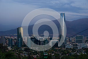 View of the financial center of Santiago de Chile photo