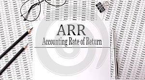 ARR ACCOUNTING RATE OF RETURN acronym, business concept background