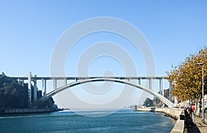 The Arrabida Bridge is an arch bridge over the Douro River. Porto