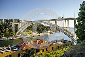 Arrabida bridge over Douro river in Porto, Portugal