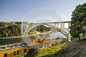 Arrabida bridge over Douro river in Porto, Portugal