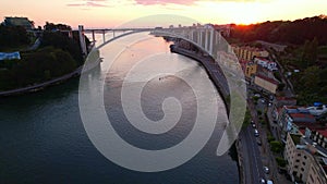 Arrabida bridge in Porto- Portugal. Sunset