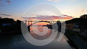 Arrabida bridge in Porto- Portugal. Sunset