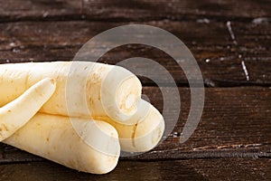 Arracacia xanthorrhiza root called white carrot is rich in calcium photo