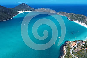 Arraial do Cabo, Brazil: Aerial view of a brazilian caribbean`s beach