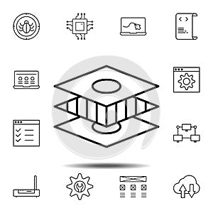 arrange, design icon. Simple thin line, outline vector element of Web Design Development icons set for UI and UX, website or