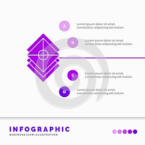 Arrange, design, layers, stack, layer Infographics Template for Website and Presentation. GLyph Purple icon infographic style
