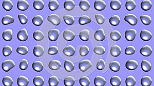 Arranged blue glitter drops abstract 3d pattern animation.