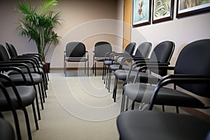 arranged chairs in a waiting room for interviews