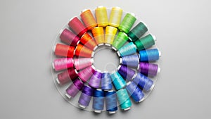 Arranged in a circular pattern, showcasing a gradient of colors from red,