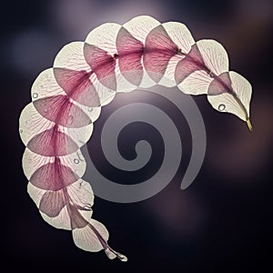 Arranged in a gradient pattern from light to dark pink, forming