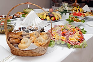 Arranged meat and chees products