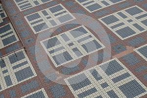 Arranged patterns of floor tile