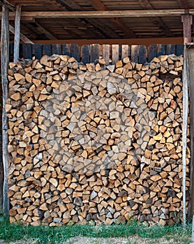 Arranged pile of wood
