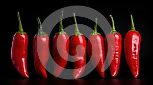 arranged red pepper isolated