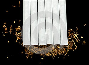 Arranged in a row cigarettes