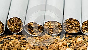 Arranged in a row cigarettes