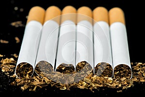 Arranged in a row cigarettes