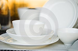 Arranged table with dishes