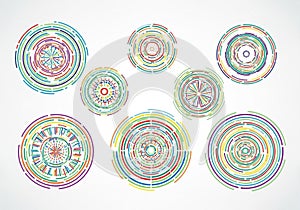 Arrangement of circles is evenly distributed, providing a balanced