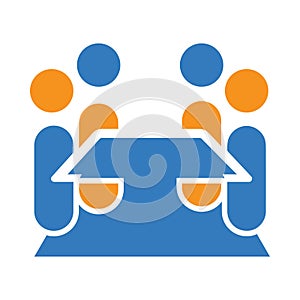 Arrangement, convening, man, people, meeting, round table meeting, business meeting, business round table meeting icon photo