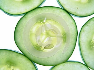 Arrangement of cucumber slices