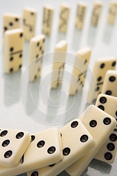 Arrangement Of Domino Pieces Collapsing