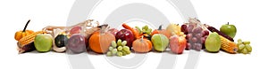 Arrangement of fall fruits and vegetables