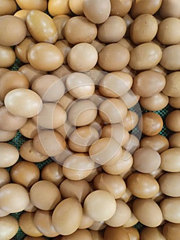 arrangement of fresh eggs sold in the market