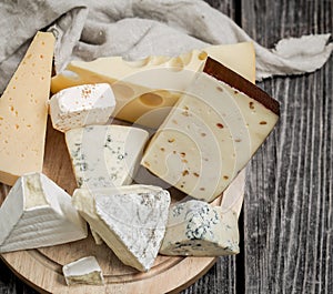 Arrangement of gourmet cheeses