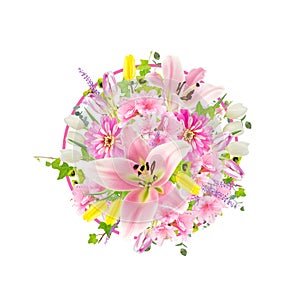 Arrangement of pink flowers