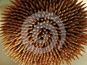 arrangement of punctures form a round shape. looks like a blooming flower.