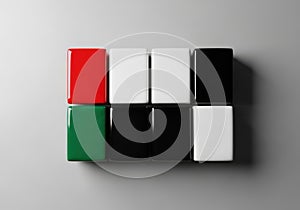 Arrangement of rectangular blocks in a grid pattern