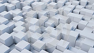 Arrangement of White Geometric Cubes