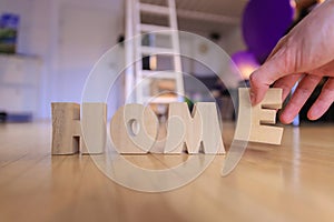 New Home: Arranging HOME letters