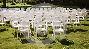 Arranging seating and activities for outdoor event spacing.AI Generated