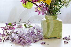 Arranging wildflowers, blossom flowers, seasonal floral themes