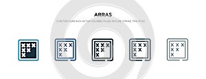 Arras icon in different style vector illustration. two colored and black arras vector icons designed in filled, outline, line and