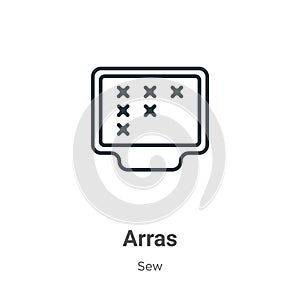 Arras outline vector icon. Thin line black arras icon, flat vector simple element illustration from editable sew concept isolated