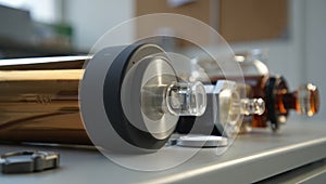 Array of advanced laboratory instruments arranged on a clean lab bench