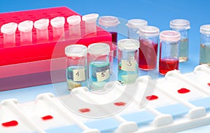 Array of blood samples for microscopy